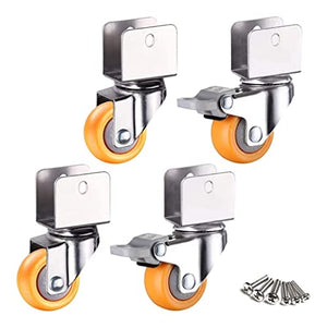 IkiCk 1" Furniture Casters with Dual Locking - Small Nylon Swivel Castors for Bed - 50Kg Load Bearing