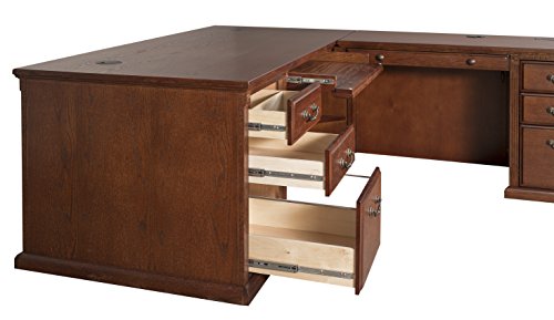 Martin Furniture Huntington Oxford Office Right L-Shaped Desk, Burnish Finish