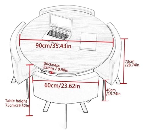 DioOnes Modern Table Set - Business & Leisure Round Dining Table with Chairs