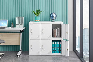 MAYROY Metal Locker Office Storage Organizer - Full White, W6D