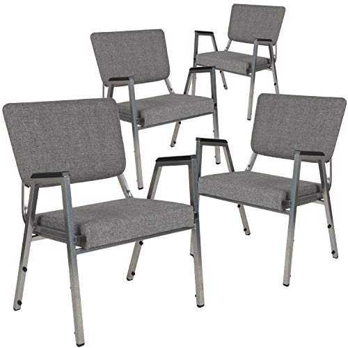 Flash Furniture 4-XU-DG-60443-670-2-GY-GG Bariatric Chairs, 4 Pack, Gray Fabric