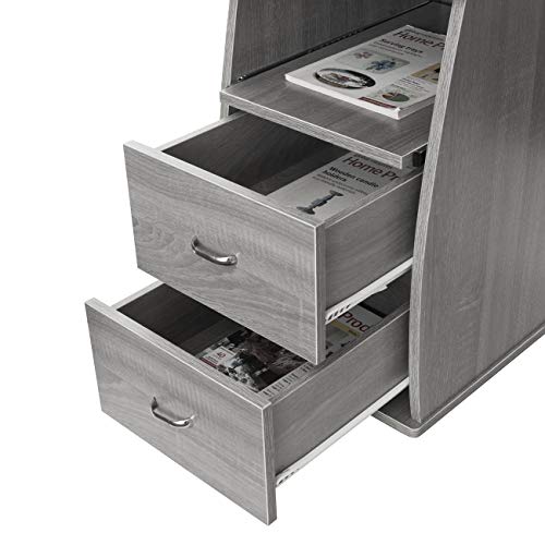 Techni Mobili Floating Modern Office Desk & Complete Computer Workstation, Gray