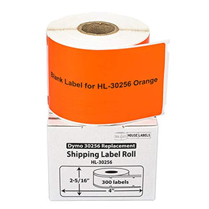 HOUSELABELS Compatible DYMO 30256 Orange Shipping Labels (2-5/16" x 4") Compatible with Rollo, DYMO LW Printers, 50 Rolls / 300 Labels per Roll