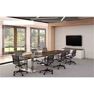 Generic Conference Room Table 12 ft Executive Boat Shaped Metal Steel Legs Desk