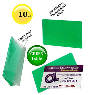 LAM-IT-ALL Military Card Laminating Pouches, 10 mil, Pack of 2500, Green/Clear