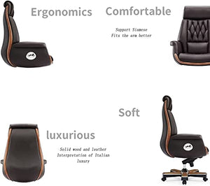 CYXI Genuine Leather Cowhide Executive Office Chair - Adjustable Height Tilt Swivel Computer Chair