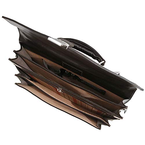 Floto Ponza Full Grain Leather Briefcase in Black