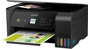 Epson EcoTank ET Series Wireless Color Inkjet All-in-One Supertank Printer, Voice Activated - 10.5 ppm, Print Scan Copy, Borderless Photo Printing, Ethernet, Black