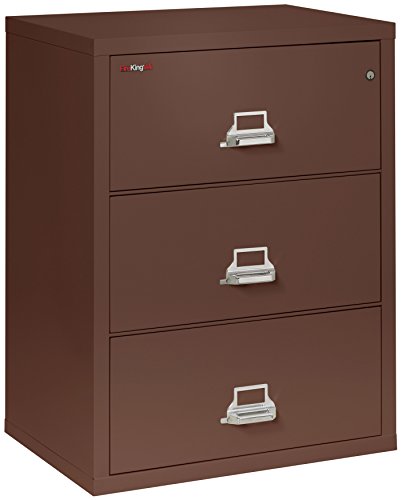 Fireking Fireproof Lateral File Cabinet (3 Drawers, Waterproof, Impact Resistant) - 40.25" H x 31.19" W x 22.13" D, Brown