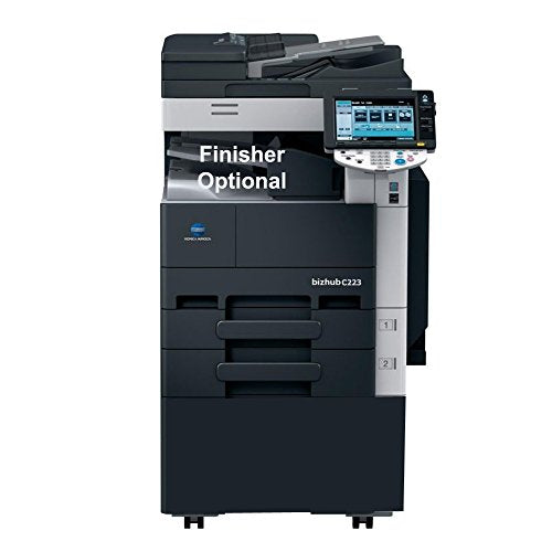 Konica Minolta BizHub C223 Tabloid-Size Monochrome Laser Multifunction Printer - 22ppm, Copy, Print, Color Scan, Standard Duplex, 2 Trays, Cabinet