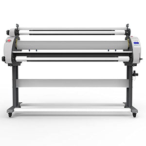TECHTONGDA 63" Full-auto Wide Format Cold Roll Laminator Machine, Pneumatic Low Temp Laminating with Silicone Roller System + 4 Rolls Film