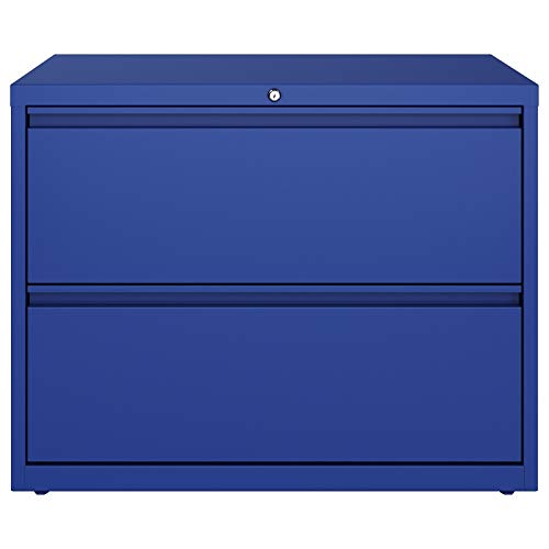 Hirsh Industries 36 Inch 2 Drawer Metal Cabinet for Home/Office, Holds Letter/Legal/A4 Hanging Folders, Classic Blue