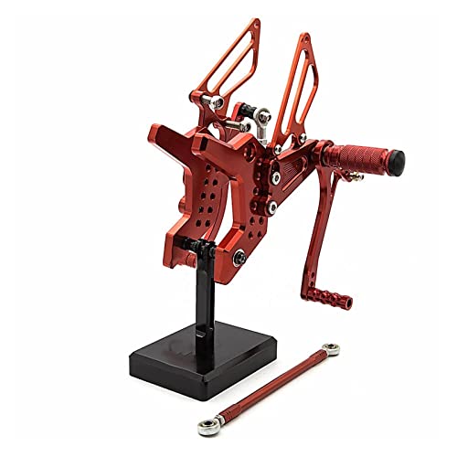 CORCI Motorcycle Rearset Footrests for KAWASAKI Z750 - Adjustable Aluminum Foot Pegs (Red)