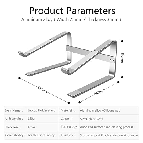 FKSDHDG Aluminum Laptop Stand Notebook Riser Holder for Computer Tablet Support