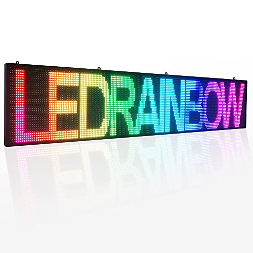CX PH10MM Scrolling led Sign 77’’x14’’Full Color LED Message Display Control for Business Ad Board