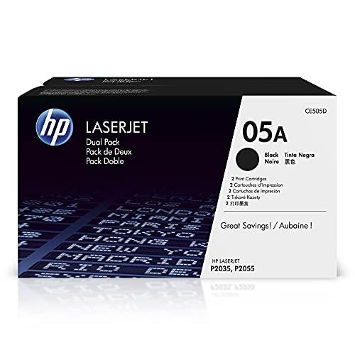 HP 05A | CE505D | 2 Toner-Cartridges | Black | Works with HP LaserJet P2055 series