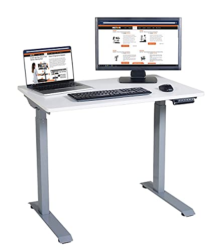 Victor DC830W 36x23.6 (3ft) Electric Sit-Stand Height Adjustable Compact Workstation, Quiet Motorized Standing Desk with Four Memory Function, Fast and Easy Assembly, Perfect for Home or Office, White