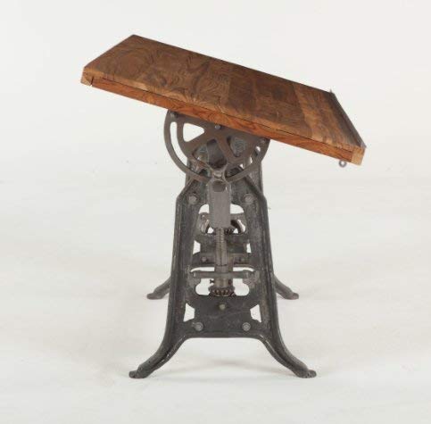 Burleson Home Furnishings Industrial Tilt Top Adjustable Height Drafting Style Desk