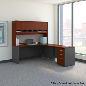 Bush Business Furniture Series C 72W Right Handed Corner Desk with Hutch and Mobile File Cabinet