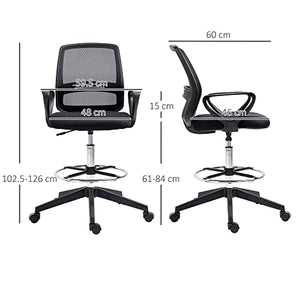 MDybf Ergonomic Mesh Back Drafting Chair with Adjustable Height, Footrest, and 360° Swivel - Set of 5 Journey