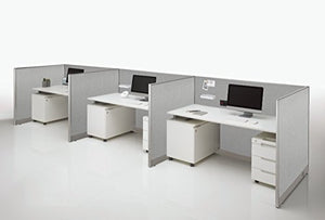 GOF Office Partition Room Divider Panel - 4 Station, Large Fabric Workstation