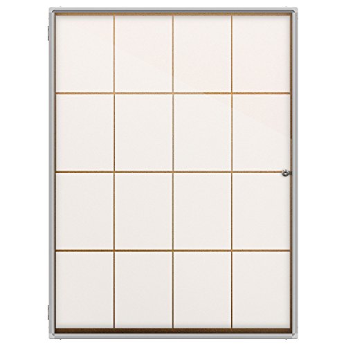 Thornton's Office Supplies Indoor Aluminum Frame Wall Mount Enclosed Cork Bulletin Board with Locking Door (48 x 36) Lockable Noticeboard Display Case