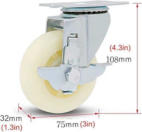 IkiCk Heavy Duty Locking Furniture Casters - Pack of 4 Swivel Plate Castors