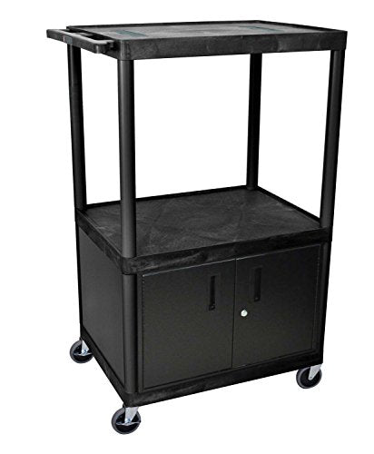 Luxor 54"H AV Cart with Three Shelves Cabinet (LE54C-B)