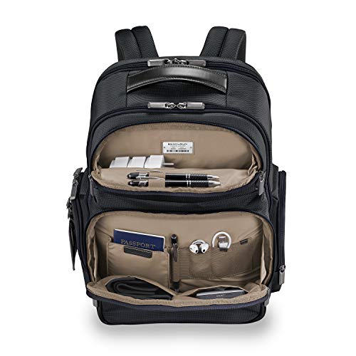 Briggs & Riley @Work Large Laptop Backpack for women and men. Fits up to 17 inch laptop. Business Travel Laptop Backpack with RFID Blocking Pocket, Black