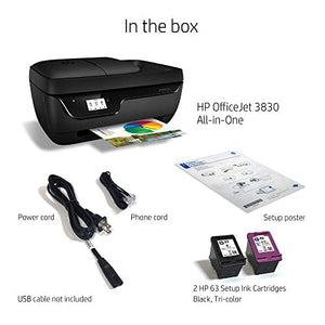 HP OfficeJet 3830 All-in-One Wireless Printer with Mobile Printing, HP Instant Ink & Amazon Dash Replenishment Ready (K7V40A) (Renewed)