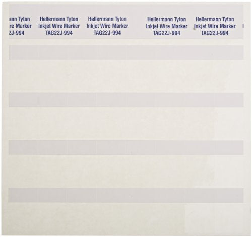 HellermannTyton TAG22J-994 Ink Jet Self-Laminating Label, 1.0" X 0.5" X 1.625", 32 Per Sheet, Polyester, White (Pack of 1000)