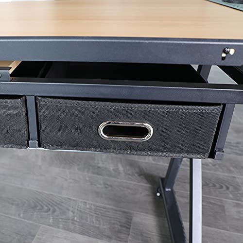 L-sister Perfect Embellishment Art and Craft Workstations, Writing, for Reading, Adjustable Height and Tiltable Table Top, Drawing Table with Stool and Storage Drawer Easy to Assemble