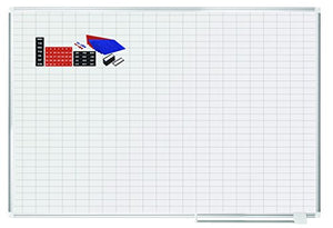 MasterVision Planning Board Magnetic Dry Erase, 1" x 2" Grid Planner with Aluminum Frame, 48" x 72"