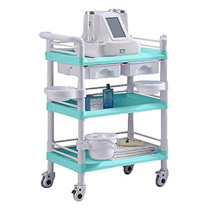 GaRcan Heavy Duty Medical Utility Cart with Drawers, Green, 3 Tier, 100-150Kg Capacity