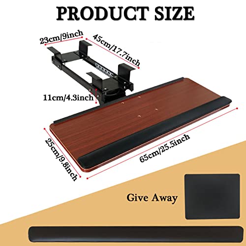 HYEBOX Adjustable Computer Keyboard & Mouse Platform Tray Clamp On Tilting Keyboard Tray Drawer Underdesk Shelf Computer Elbow Arm Support