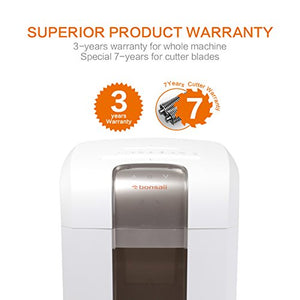 Bonsaii Paper Shredder, 240 Minutes Continuous Shredding, 10-Sheet Micro Cut (25/64 inches) with 7.9 Gallons Wasterbasket, White (4S30)