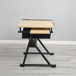 L-sister Perfect Embellishment Adjustable Drafting Table Drawing/Draft/Art/Craft Table/Desk with Stool and Storage Drawers for Artists Easy to Assemble