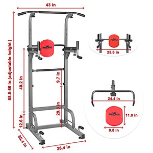 RELIFE REBUILD YOUR LIFE Power Tower Workout Dip Station for Home Gym Strength Training Fitness Equipment Newer Version