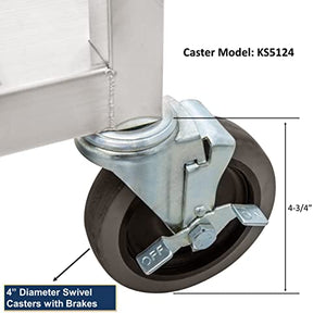 GSW Stainless Steel Utility Cart with Swivel Casters