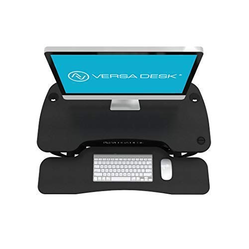 VersaDesk Power Pro - 36" Electric Height-Adjustable Desk Riser - Sit to Stand Desktop with Keyboard and Mouse Tray - Black