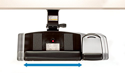 3M AKT180LE Sit/Stand Easy Adjust Keyboard Tray, Highly Adjustable Platform,, Black
