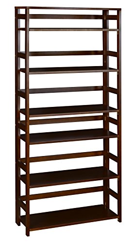 Regency Flip Flop 67-inch High Folding Bookcase- Mocha Walnut
