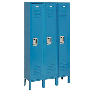 Global Industrial Single Tier Locker 15x18x72 3-Door Blue