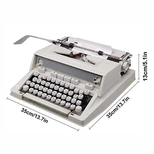 Amdsoc Old Fashioned Mechanical English Typewriter with Ribbon - 35 * 35 * 13CM