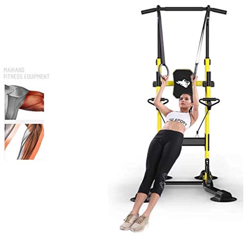 Fitness equipment Pull-up Bars Free Standing Stand Dip Station Power Tower Pull-up Bar Strength Training for Home Gym 990 Weight Capacity (Size : C-Yellow)