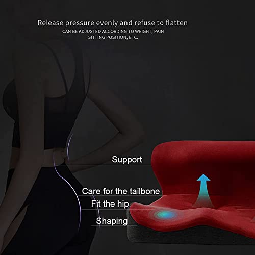 LSTQPK Memory Foam Office Chair Cushion for Back and Butt Pain Relief - Green, Size 161