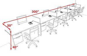 UTM Furniture Modern Acoustic Divider Office Workstation Desk Set - 5 Person, OF-CPN-SPRG33