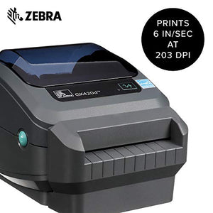 Zebra GX420d Direct Thermal Desktop Printer Print Width of 4 in USB Serial and Parallel Port Connectivity Includes Cutter GX42-202512-000