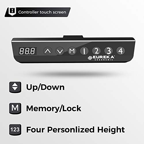 Eureka Ergonomic Standing Desk 61", Electric Height Adjustable L Shaped Corner Desk Home Office Standing Computer Desk Modern Workstation Writing Desk Table with Free Large Mouse Pad, Black Left Side
