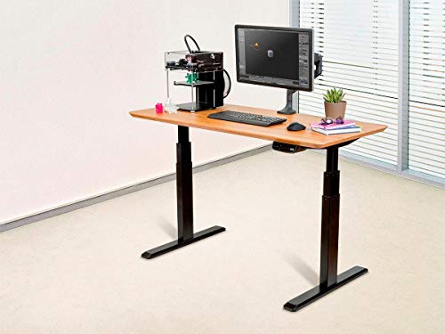 Monoprice Height Adjustable Sit-Stand Riser Table Desk Frame - Black with Electric Dual Motor, Compatible with Desktops from 43 Inches Up to 87 Inches Wide - Workstream Collection